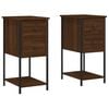 vidaXL Nattbord 2 stk brun eik 32x42x70 cm konstruert tre