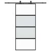 vidaXL Skyved&oslash;r med monteringssett svart 90x205 cm herdet glass