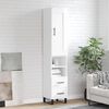 vidaXL Highboard h&oslash;yglans hvit 34,5x34x180 cm konstruert tre