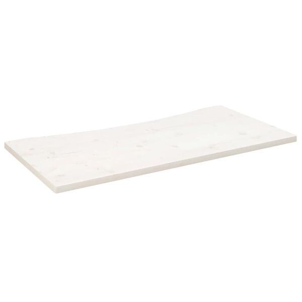 vidaXL Bordplate hvit 110x60x2,5 cm heltre furu
