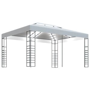 vidaXL Paviljong med LED-lysslynge 4x3x2,7 m hvit