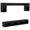 vidaXL TV veggenheter med LED 6 stk. Svart Eik Konstruert tre