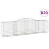 vidaXL Gabionkurver buede 20 stk 400x50x100/120 cm galvanisert jern