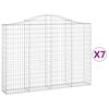 vidaXL Gabionkurver buede 7 stk 200x30x140/160 cm galvanisert jern