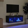 vidaXL TV-benk med LED-lys svart 80x30x30 cm