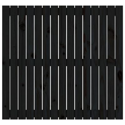 vidaXL Veggmontert sengegavl svart 95,5x3x90 cm heltre furu
