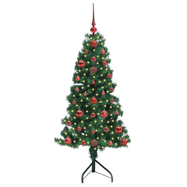 vidaXL Hj&oslash;rne Kunstig Jul Tre med 150 LED gr&oslash;nn 120 cm PVC og metall