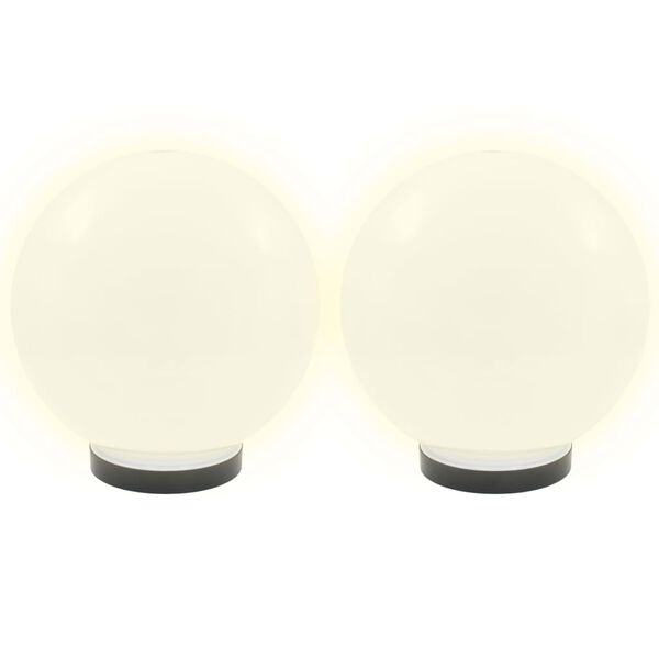 vidaXL Lampesett LED 2 stk sfærisk 25 cm PMMA