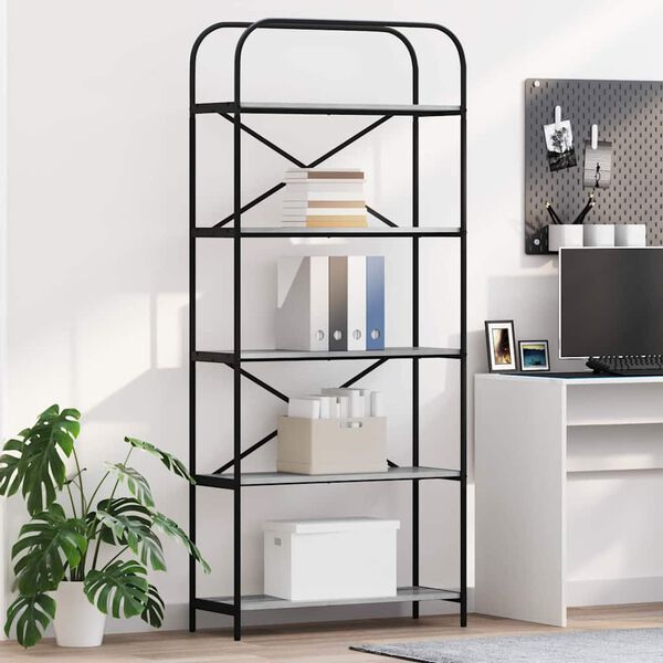 vidaXL Bokhylle Gr&aring; Sonoma 80 x 30 x 183 cm Konstruert tre