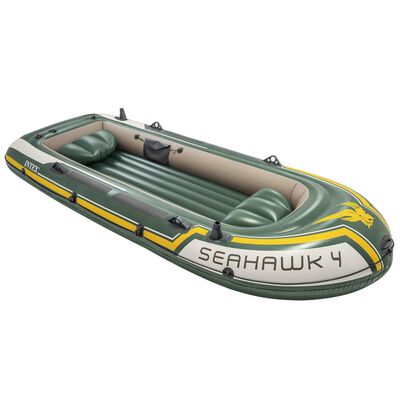 Intex Oppblåsbart båtsett Seahawk 4 med påhengsmotor og brakett