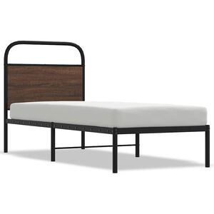 vidaXL Sengeramme uten madrass brun eik 75x190 cm konstruert tre