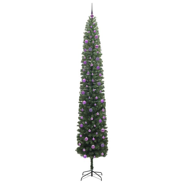 vidaXL Kunstig juletre med 300 LED gr&oslash;nn 270 cm PVC og st&aring;l og plast