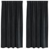 vidaXL Gardiner med gardiner 2 pcs Svart 140 x 175 cm Fløyel