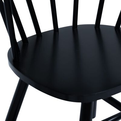 vidaXL Spisestoler 2 stk svart heltre gummitre