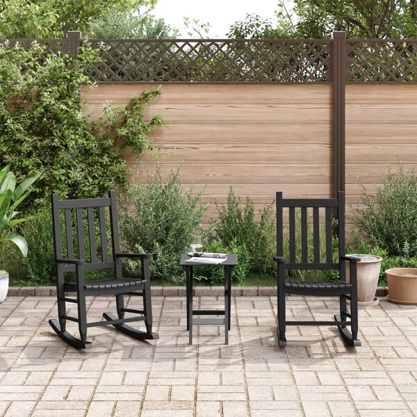 vidaXL Gyngestoler for barn 2 stk svart heltre poppeltre