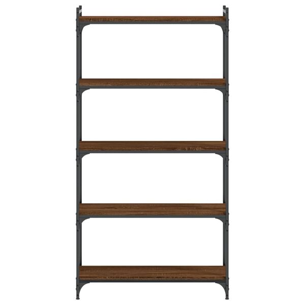 vidaXL Bokhylle 5 etasjer brun eik 80x30x154 cm konstruert tre