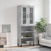 vidaXL Highboard betonggr&aring; 69,5x34x180 cm konstruert tre