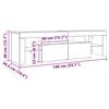 vidaXL TV-benk med LED-lys røkt eik 140x36,5x40 cm