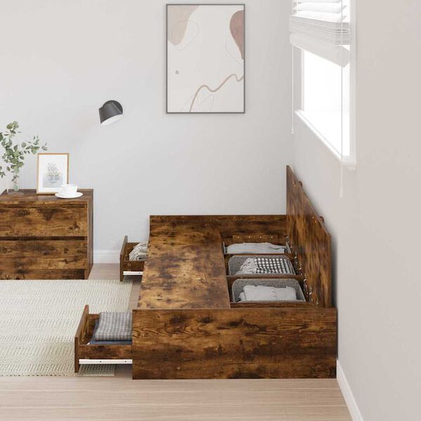 vidaXL Sengestamme med hodegjerde Gamle tre 70 x 190 cm Konstruert tre