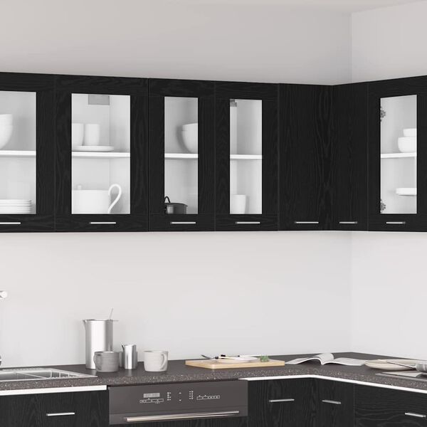vidaXL Hengende skap Riga Svart Eik 60 x 31 x 60 cm Konstruert tre