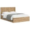 vidaXL Sengramme med oppbevaring og hodegavl Artisan eik 120 x 200 cm