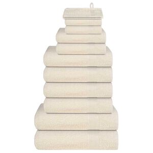 vidaXL 12-delers h&aring;ndklesett FROGN kremhvit 360 gsm