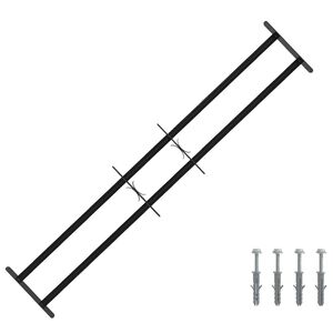 vidaXL Sikkerhetsgitter for vinduer med 2 tverrbjelker 3 pcs 93-174 cm
