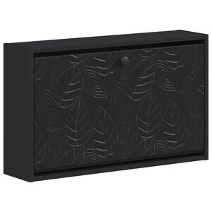 vidaXL Vegghengt skoskap DELFT 71 x 17 x 43 cm Konstruert tre Svart
