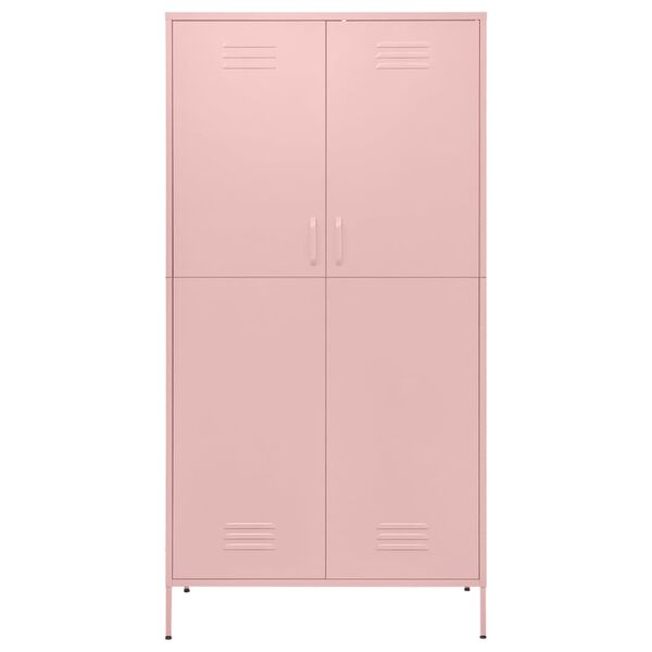 vidaXL Garderobe rosa 90x50x180 cm st&aring;l