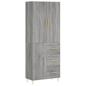 vidaXL Highboard gr&aring; sonoma 69,5x34x180 cm konstruert tre