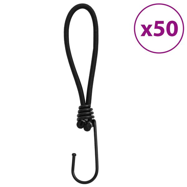 vidaXL Strikksnorer med kroker 50 stk 17 cm