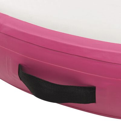 vidaXL Oppblåsbar gymnastikkmatte med pumpe 100x100x10 cm PVC rosa