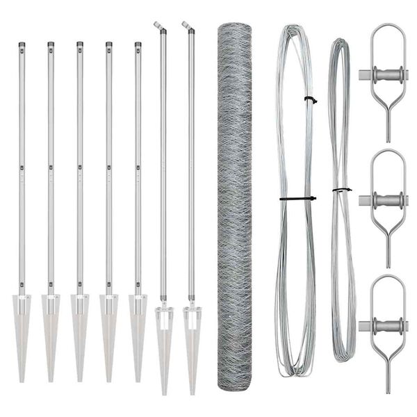 vidaXL Gjerdep&aring;le s&oslash;lv 10 x 1,5 m (36 mm mesh) St&aring;l