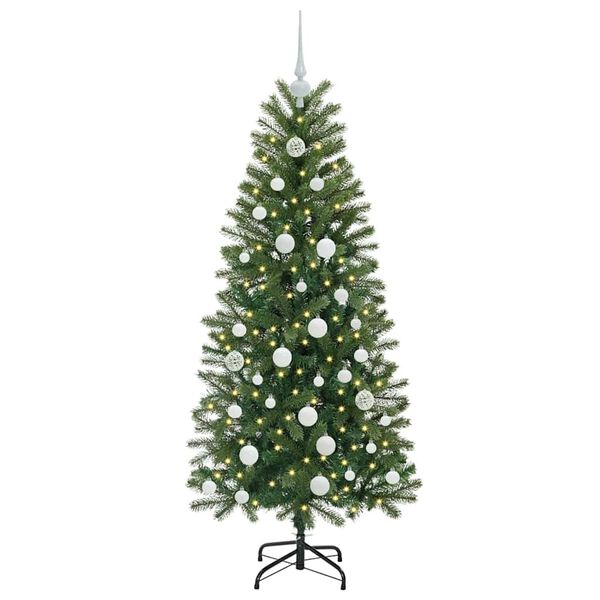 vidaXL Kunstig juletre med 150 LED med stativ gr&oslash;nn 150 cm PE og PVC