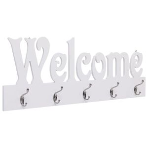 vidaXL Veggmontert garderobepanel WELCOME hvit 74x29,5 cm