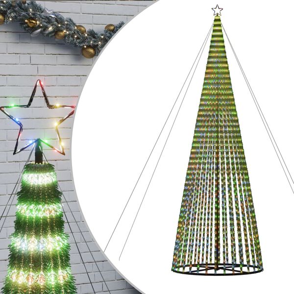 vidaXL LED juletre 1544 LEDs Fargerike 500 cm