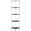 vidaXL Hylle 5 etasjer svart 30x30x130 cm herdet glass