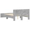 vidaXL Sengeramme med hodegavl betonggr&aring; 135x190 cm