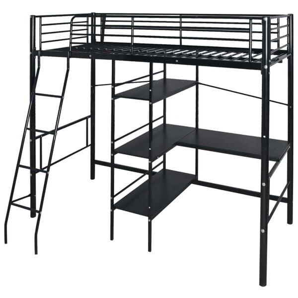 vidaXL Seng med madrass Svart 200 x 90 cm Metall