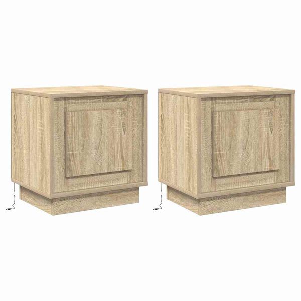 vidaXL Nattbordskap 2 pcs Sonoma eik 44 x 34,5 x 45 cm Konstruert tre