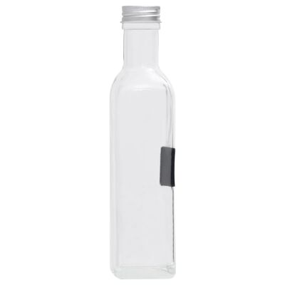 vidaXL Glassflasker med skrulokk 12 stk firkantet 250 ml