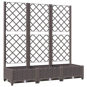vidaXL Hagepotte med espalier brun 120x40x121,5 cm PP