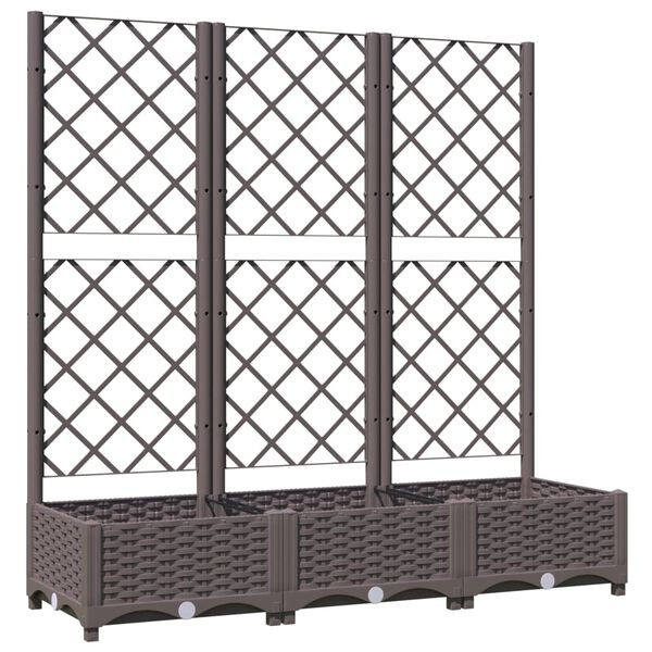 vidaXL Hagepotte med espalier brun 120x40x121,5 cm PP