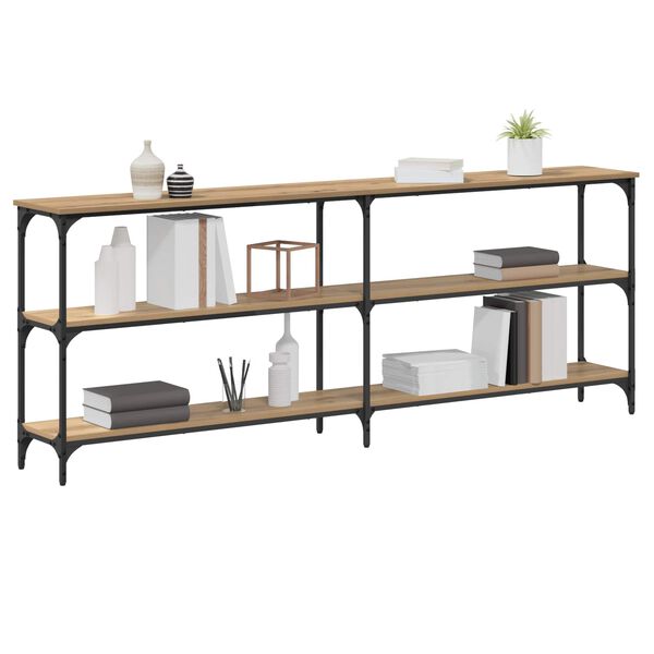 vidaXL Konsollbord artisan eik 200 x 29 x 75 cm Ingeni&oslash;rtre og metall