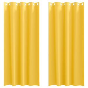 vidaXL M&oslash;rkleggende Gardiner med Ringer 2 stk. Sennepsgul 245 x 140 cm