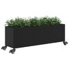 vidaXL Plantekasser med hjul 2 stk svart 107x32x38 cm polyrotting
