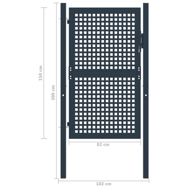 vidaXL Gjerdeport antrasitt 102x150 cm st&aring;l