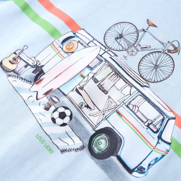 T-skjorte for barn bl&aring; 140