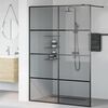vidaXL Walk-in Dusjvegg Svart 140 x 195 cm herdet glass