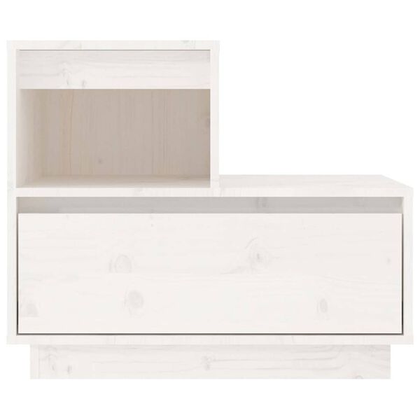 vidaXL Nattbord 2 stk hvit 60x34x51 cm heltre furu